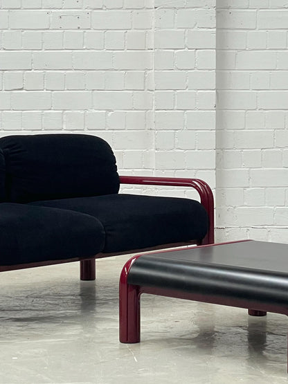Vintage Sofa "Orsay" von Gae Aulenti für Knoll International mit Couchtisch