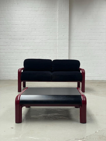 Vintage Sofa "Orsay" von Gae Aulenti für Knoll International mit Couchtisch