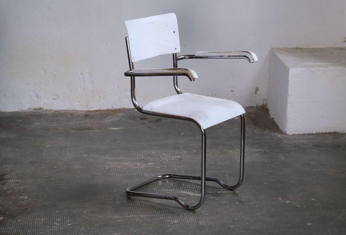 Vintage Freischwinger Armlehnstuhl von Ladislav Žák, Bauhaus