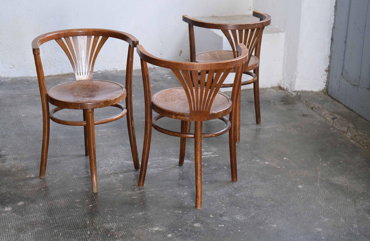 Vintage Bugholz Stuhl ähnlich Thonet B28 von L. A. Bernkop