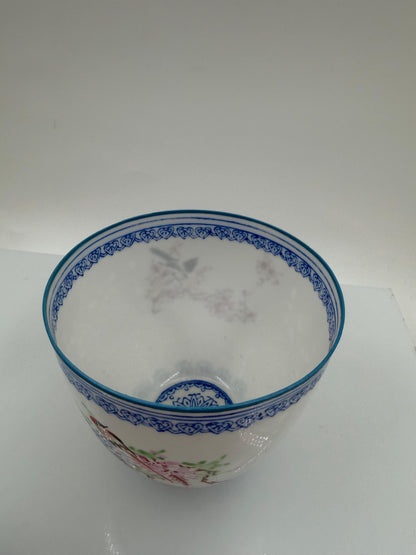 Set von 2 Vintage Teetasse Eierschalenporzellan Famille Rose, China
