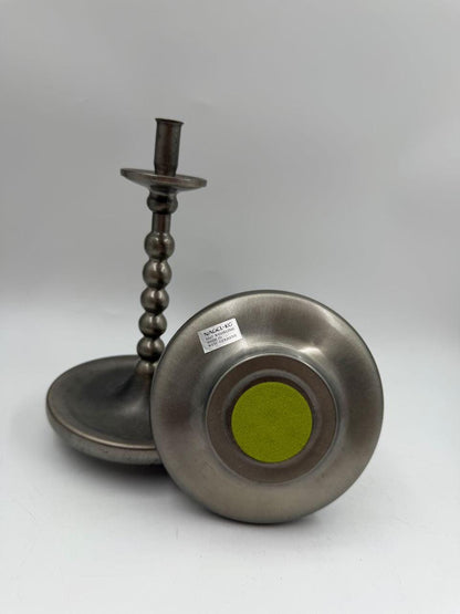 Set von 2 Vintage Kerzenständer "Bobbin" aus Chromstahl, Mid-Century