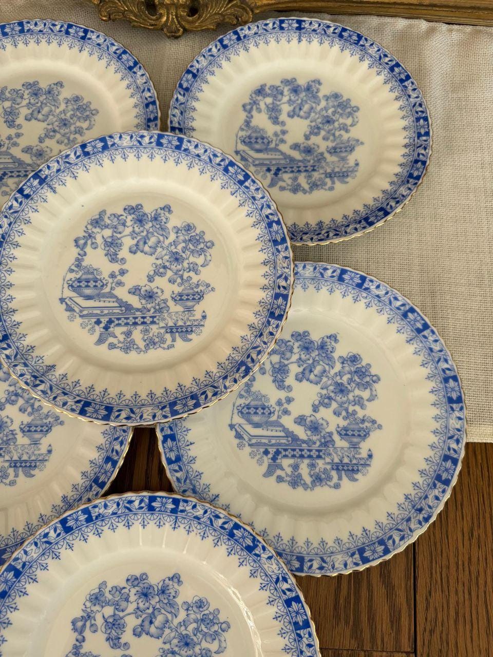 Vintage Kaffee- und Teeservice Porzellan Blau-Weiß für 6 Personen