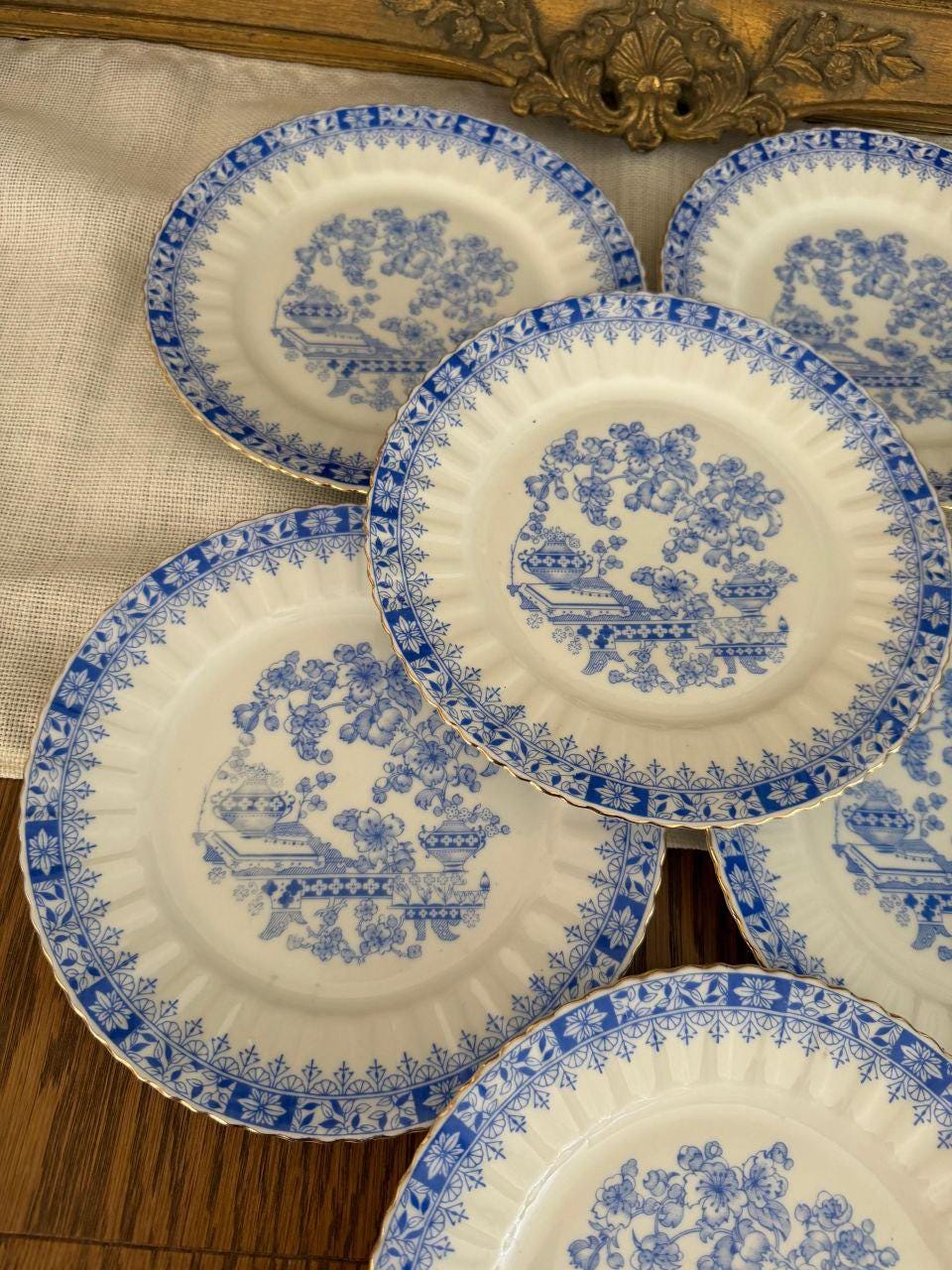 Vintage Kaffee- und Teeservice Porzellan Blau-Weiß für 6 Personen
