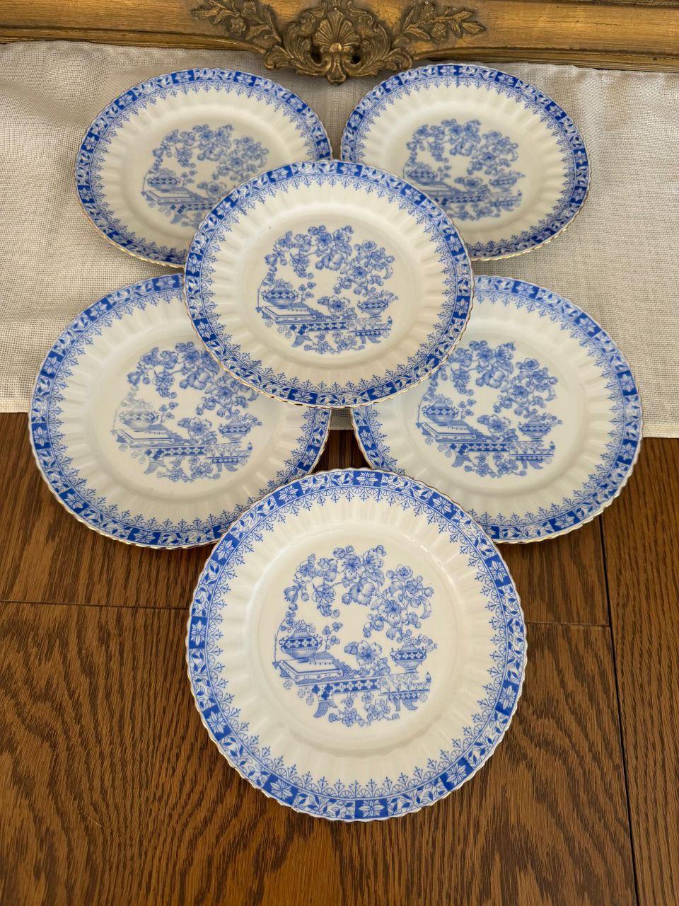 Vintage Kaffee- und Teeservice Porzellan Blau-Weiß für 6 Personen