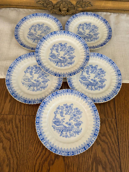Vintage Kaffee- und Teeservice Porzellan Blau-Weiß für 6 Personen