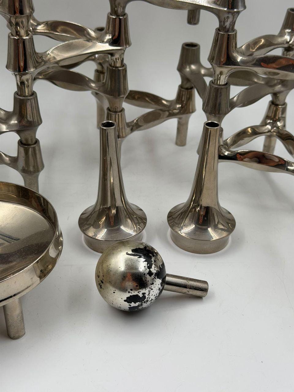 Vintage Kerzenhalter-Set "Stoff und Nagel" für BMF, 16-teilig