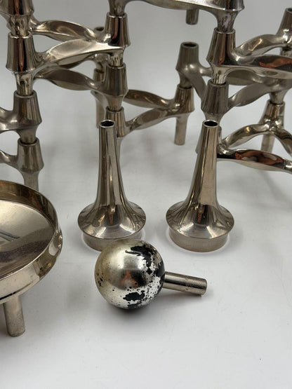 Vintage Kerzenhalter-Set "Stoff und Nagel" für BMF, 16-teilig