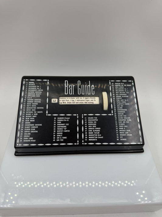 Vintage Bar Guide Cocktail-Rezept-Finder, Schwarzer Kunststoff Scroll-Wheel Barwerkzeug