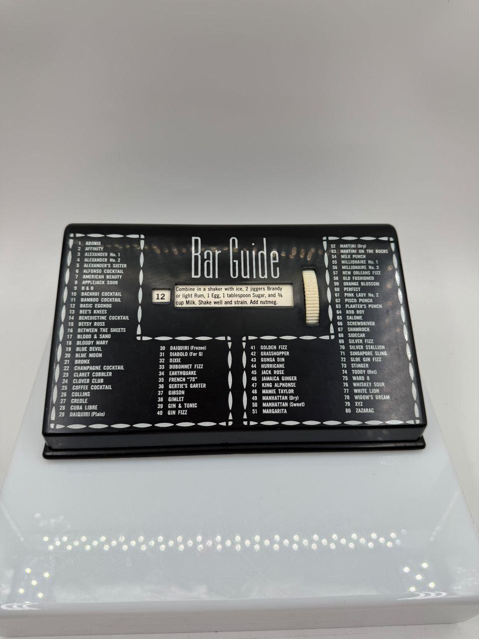 Vintage Bar Guide Cocktail-Rezept-Finder, Schwarzer Kunststoff Scroll-Wheel Barwerkzeug