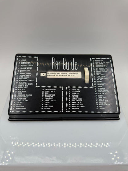 Vintage Bar Guide Cocktail-Rezept-Finder, Schwarzer Kunststoff Scroll-Wheel Barwerkzeug