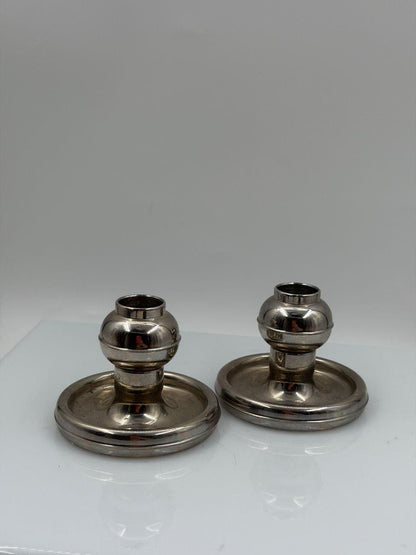 Set von 2 Vintage Kerzenhalter versilbert Stecksystem