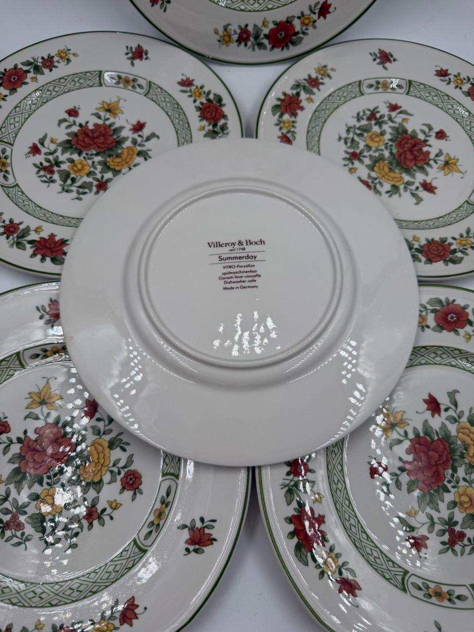 Set von 6 Vintage Kuchenteller "Summer Day" von Villeroy und Boch