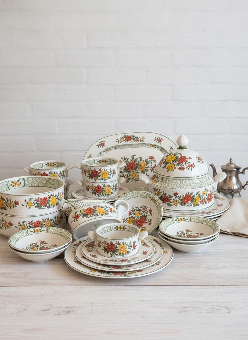 Vintage Geschirrset Villeroy und Boch Summerday für 6 Personen