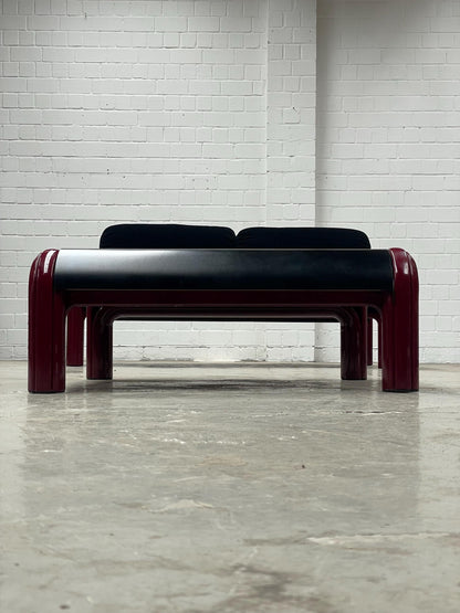 Vintage Sofa "Orsay" von Gae Aulenti für Knoll International mit Couchtisch