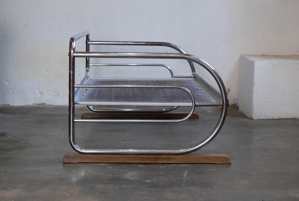 Vintage Bauhaus Daybed-Gestell aus verchromtem Stahlrohr