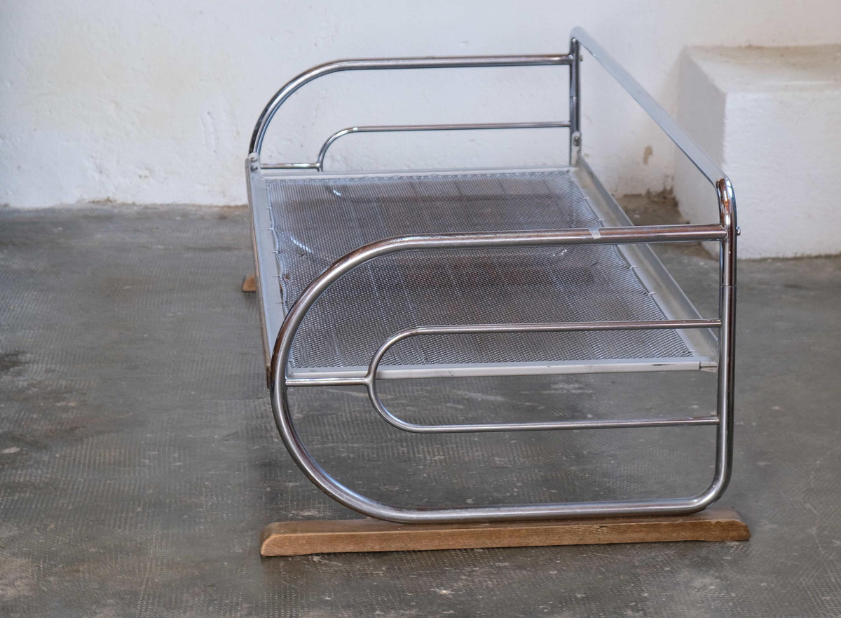 Vintage Bauhaus Daybed-Gestell aus verchromtem Stahlrohr