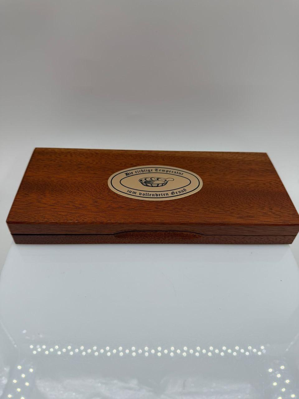 Vintage Alkoholmeter Thermometer Set in Holzkasten