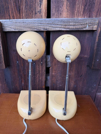 Set von 2 Vintage Tischlampe mit Wecker-Radio, Space Age Design