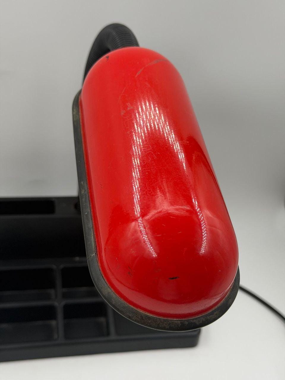 Vintage Schreibtischlampe mit Organizer-Tray, Rot-Schwarz, 80er Jahre