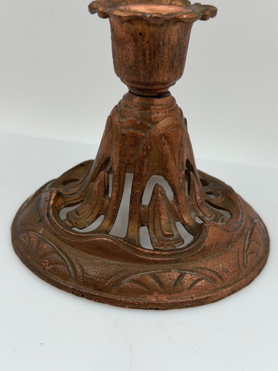 Vintage Öllampe Jugendstil aus Gusseisen und Glas