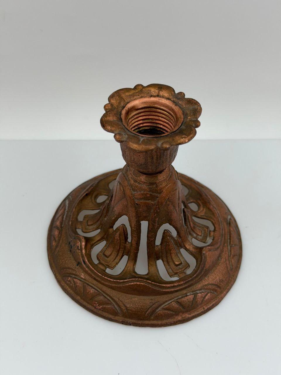 Vintage Öllampe Jugendstil aus Gusseisen und Glas