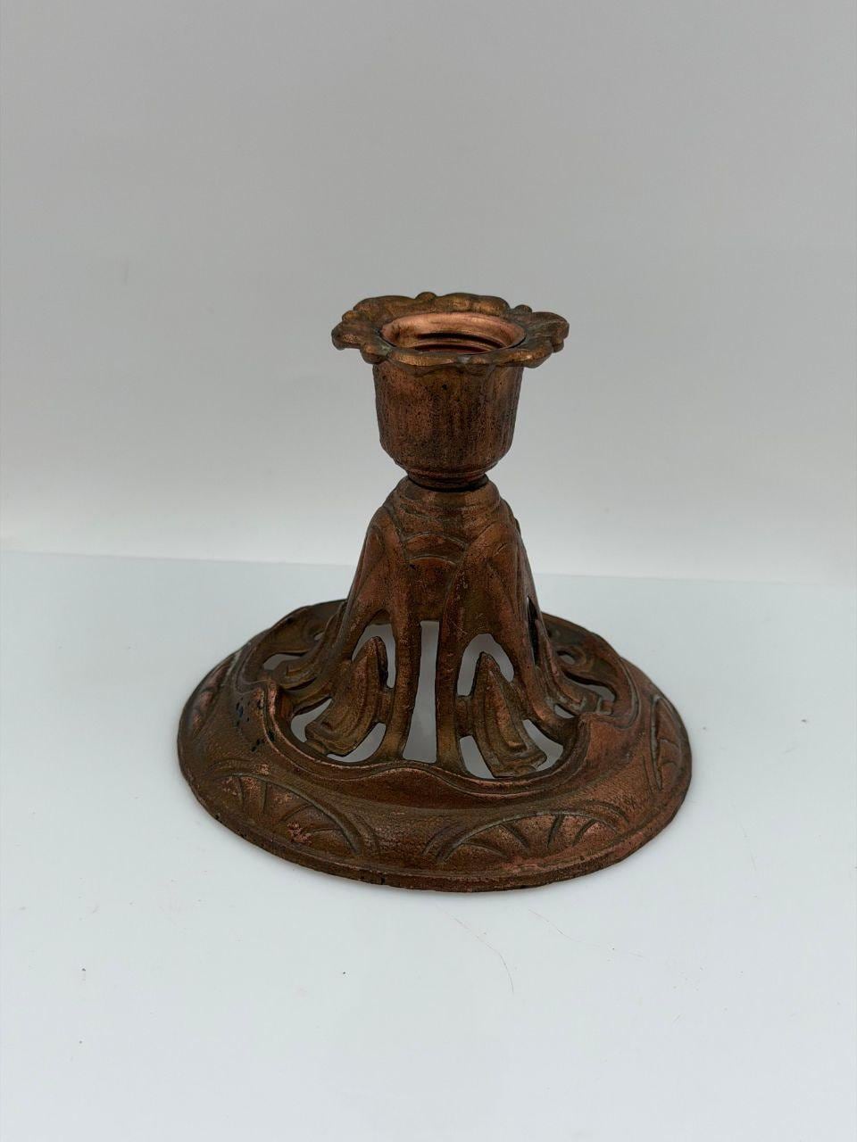 Vintage Öllampe Jugendstil aus Gusseisen und Glas