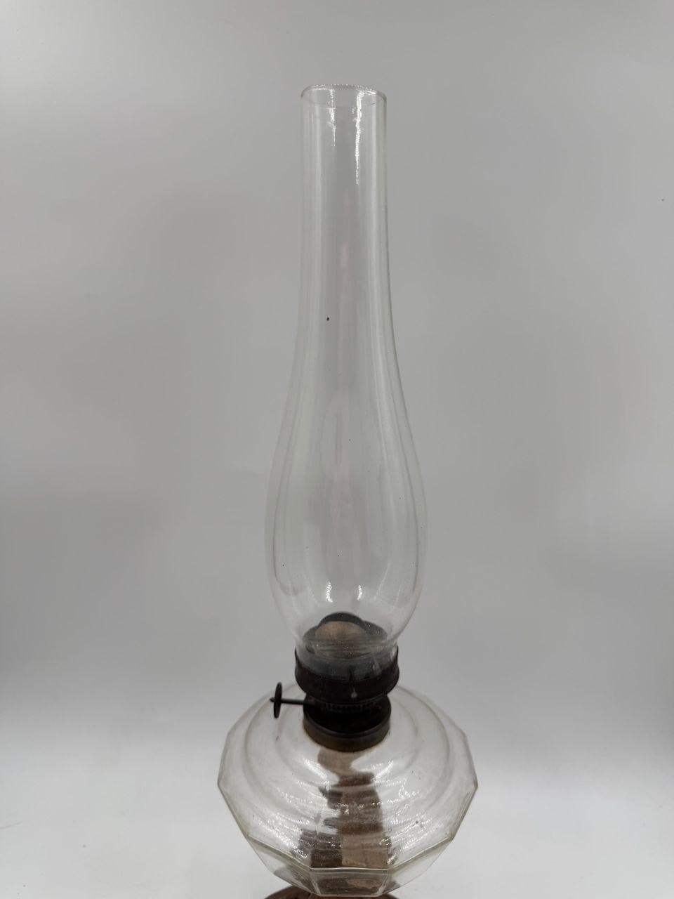 Vintage Öllampe Jugendstil aus Gusseisen und Glas