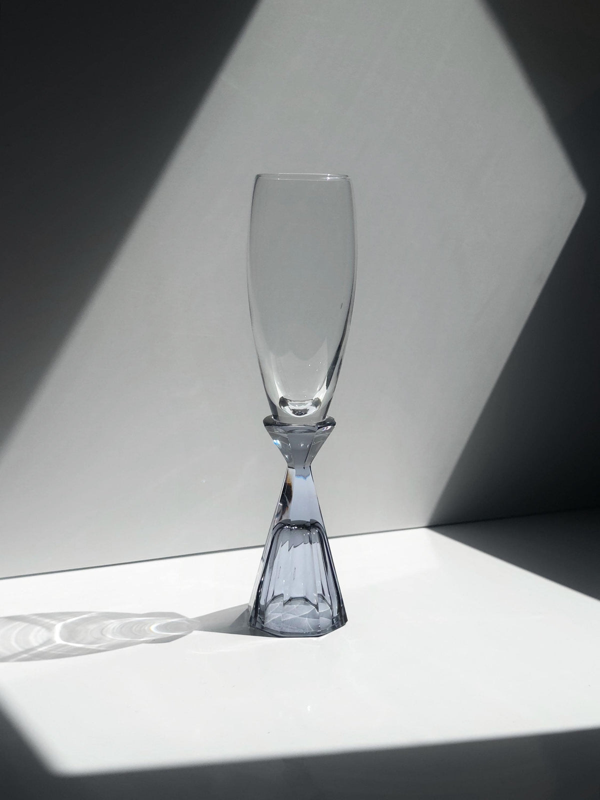 Set von 10 Vintage Sektgläser Kristall Violett, Art Deco Revival Italien