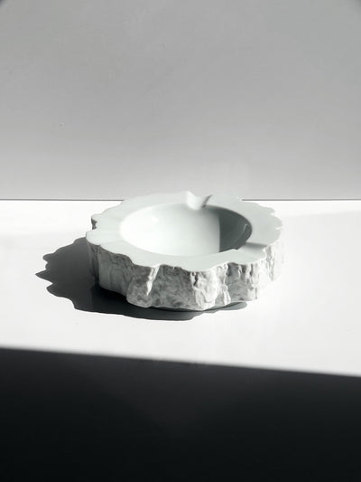 Vintage Aschenbecher aus Biskuitporzellan, Brutalist Design, 1970er Jahre