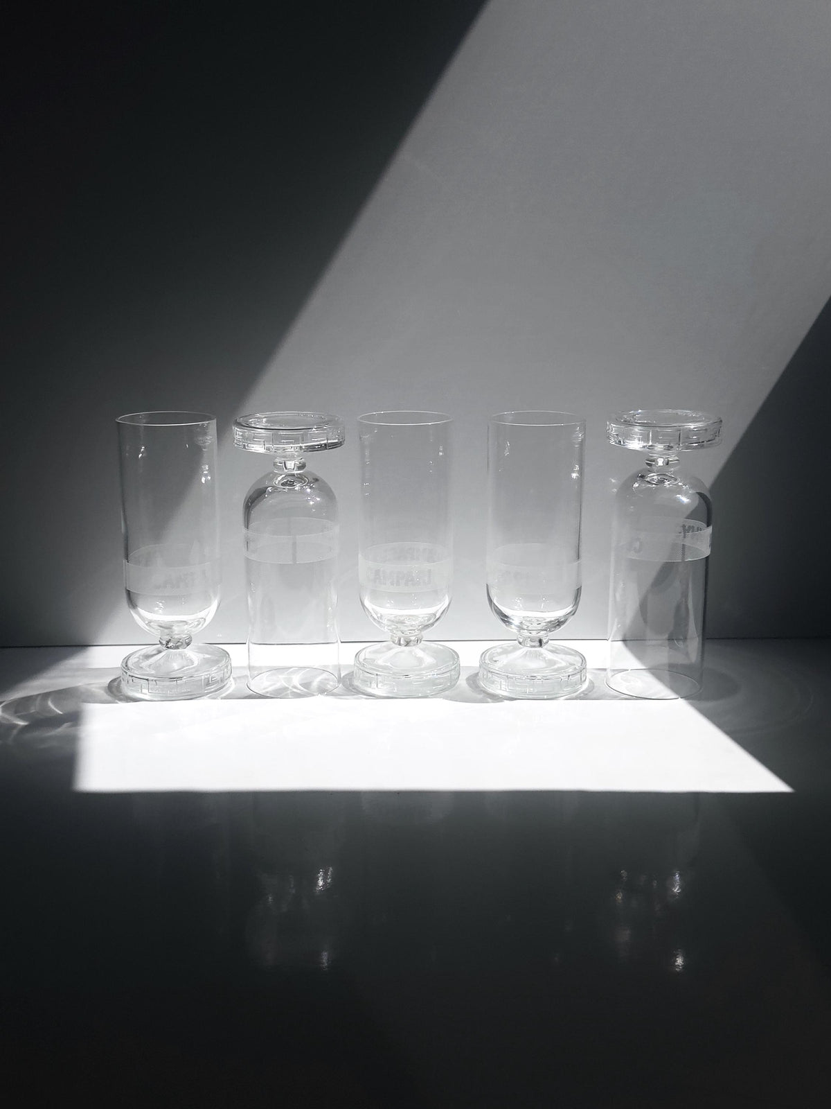 Set von 5 Vintage Gläser "Greca" von Matteo Thun für Alessi