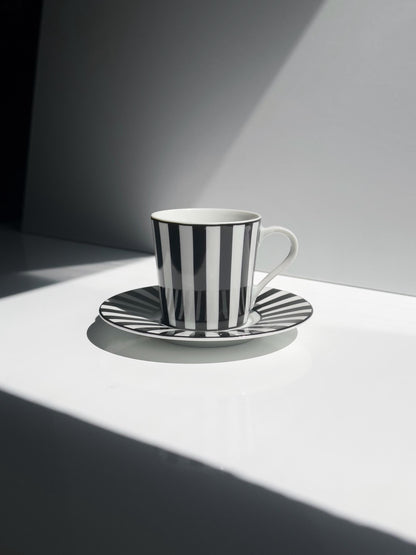Set von 6 Vintage Espressotassen "Chopin" von Mique für SPAL, Schwarz-Weiß