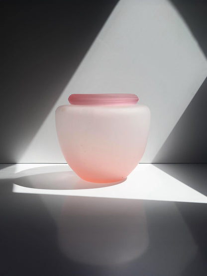 Vintage Glasvase "Rosalin" von IVV, mattiertes Rosa Glas