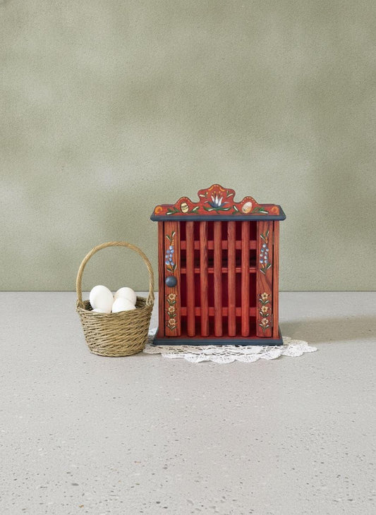 Vintage Eierschrank Landhausstil mit Blumenmalerei