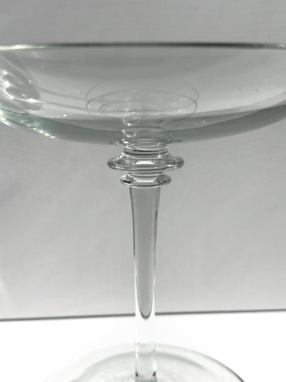 Vintage Glas Fußschale, mundgeblasenes Klarglas Tazza