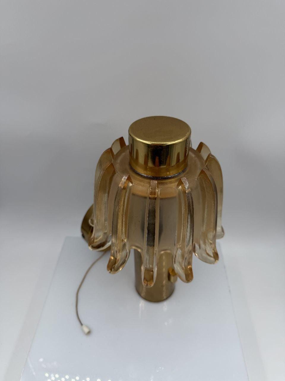 Vintage Wandlampe Messing mit Muranoglas-Schirm