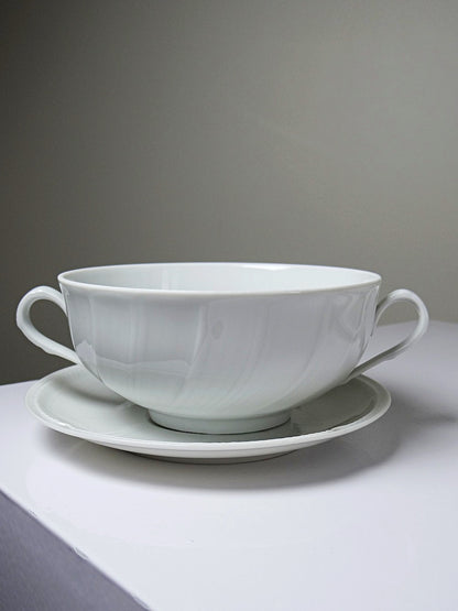 Set von 5 Vintage Tasse "Palm" von Bernardaud, zwei Henkel