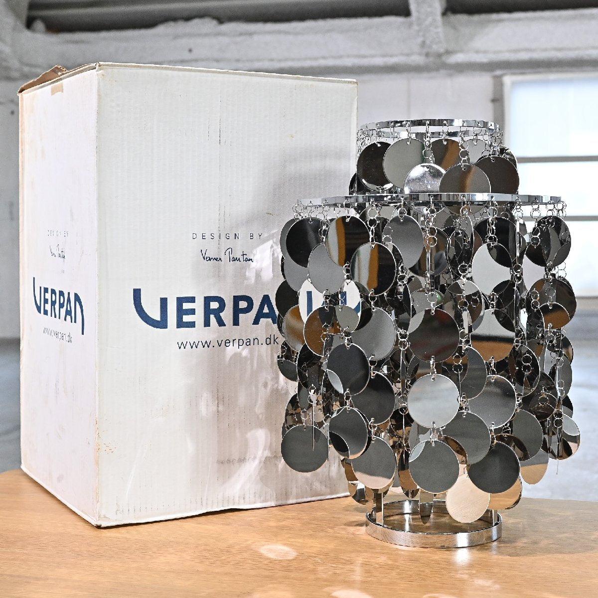Vintage Tischleuchte FUN METAL von Verner Panton für Verpan