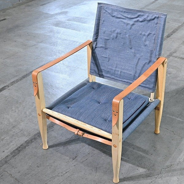 Vintage Safari Stuhl KK47000 Denim von Kaare Klint für Carl Hansen und Søn, limitiert auf 110 Stück