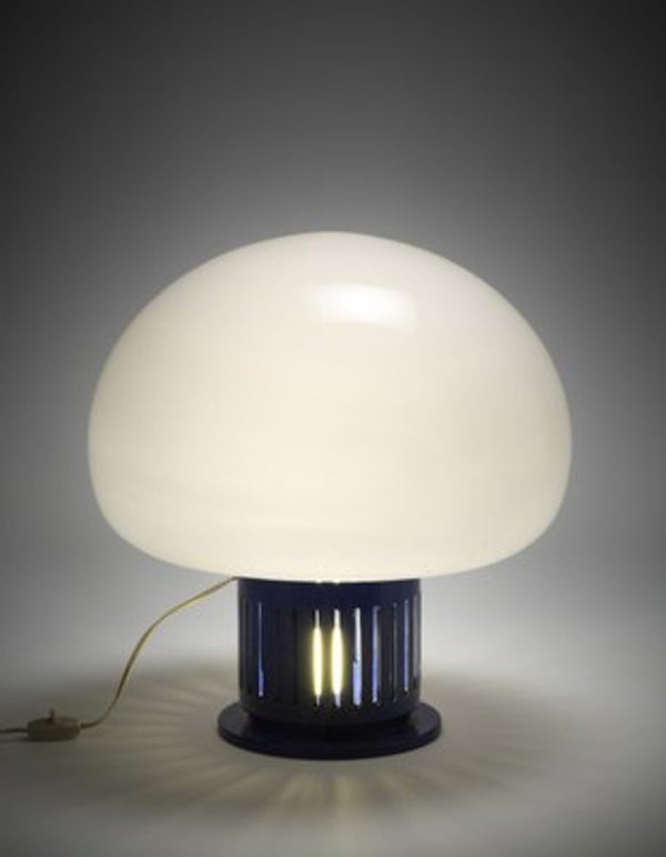 Vintage Tischlampe Paola von Studio Tetrarch für Lumenform blau weiß