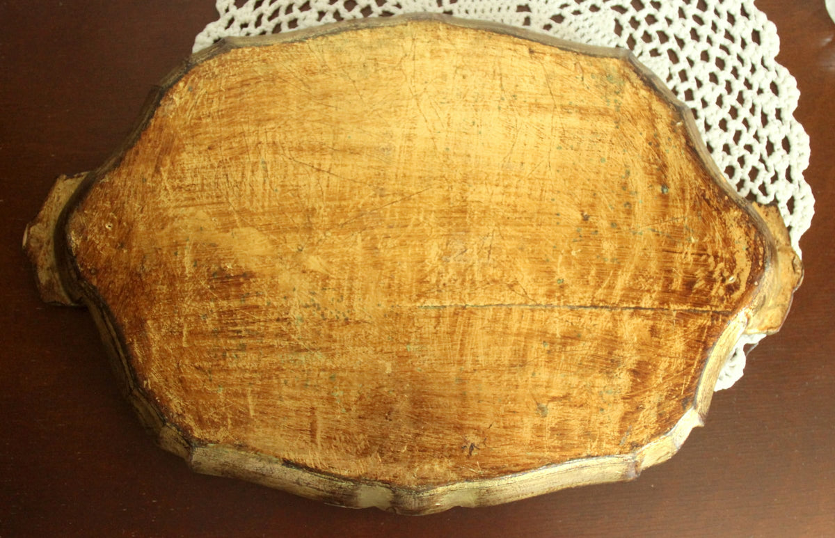 Vintage Karaffen-Set mit 5 Likörgläsern und Florentiner Tablett, Böhmen