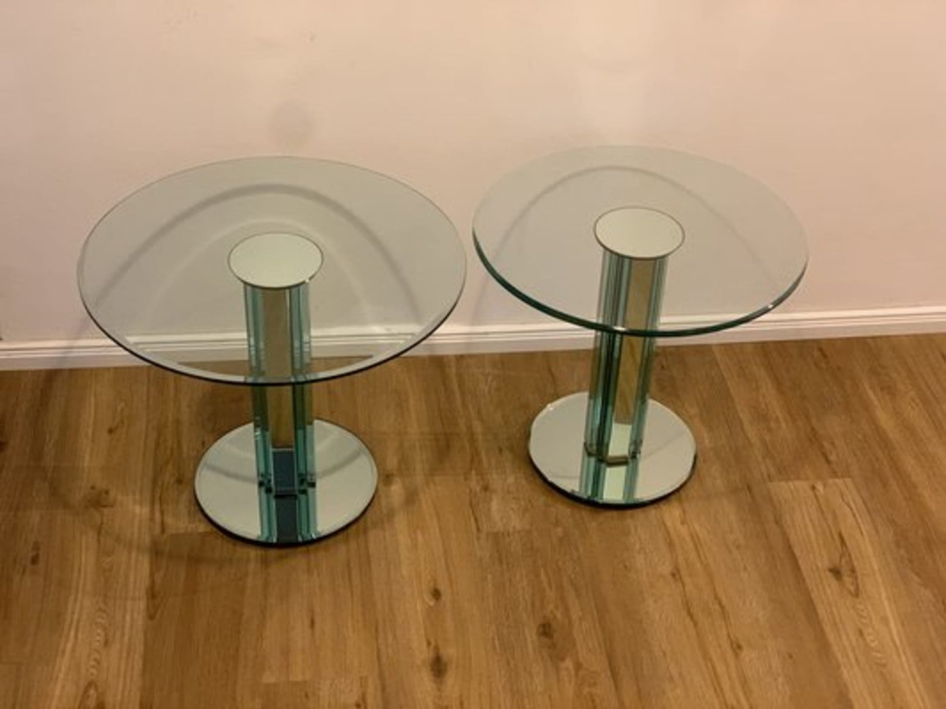 Vintage Set von 2 Beistelltisch von Luigi Massoni für Gallotti und Radice Spiegelglas
