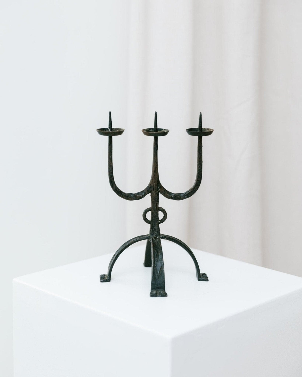 Vintage candle holder iron 70s mid-century design