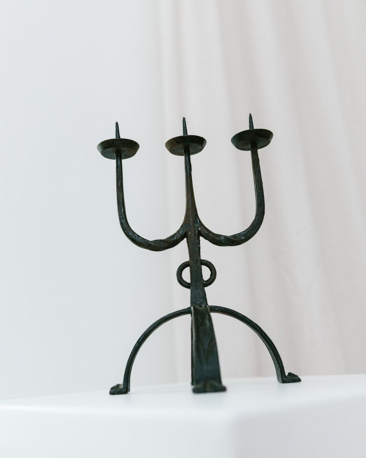Vintage candle holder iron 70s mid-century design