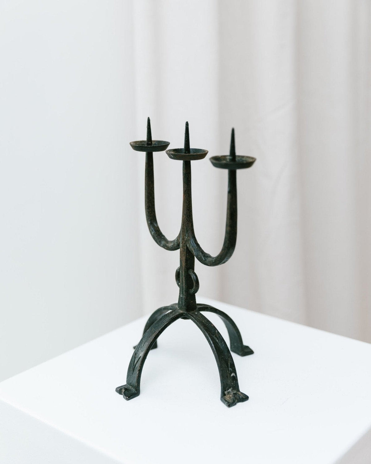 Vintage candle holder iron 70s mid-century design