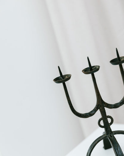 Vintage Kerzenhalter Eisen 70er Jahre Mid-Century Design