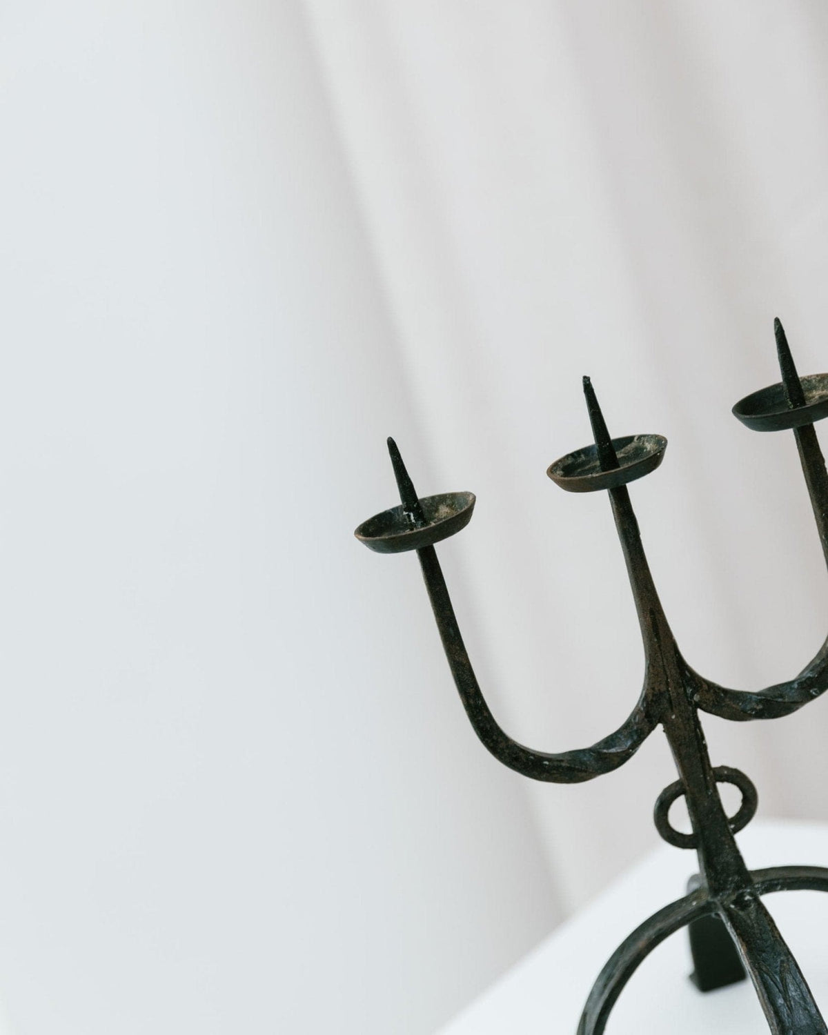 Vintage candle holder iron 70s mid-century design