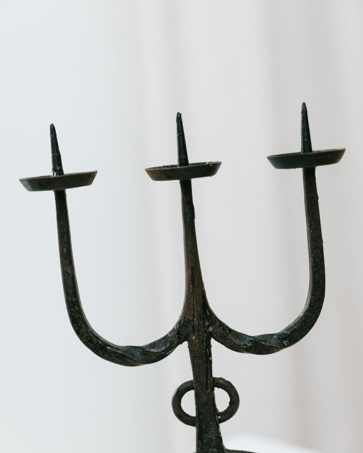 Vintage candle holder iron 70s mid-century design
