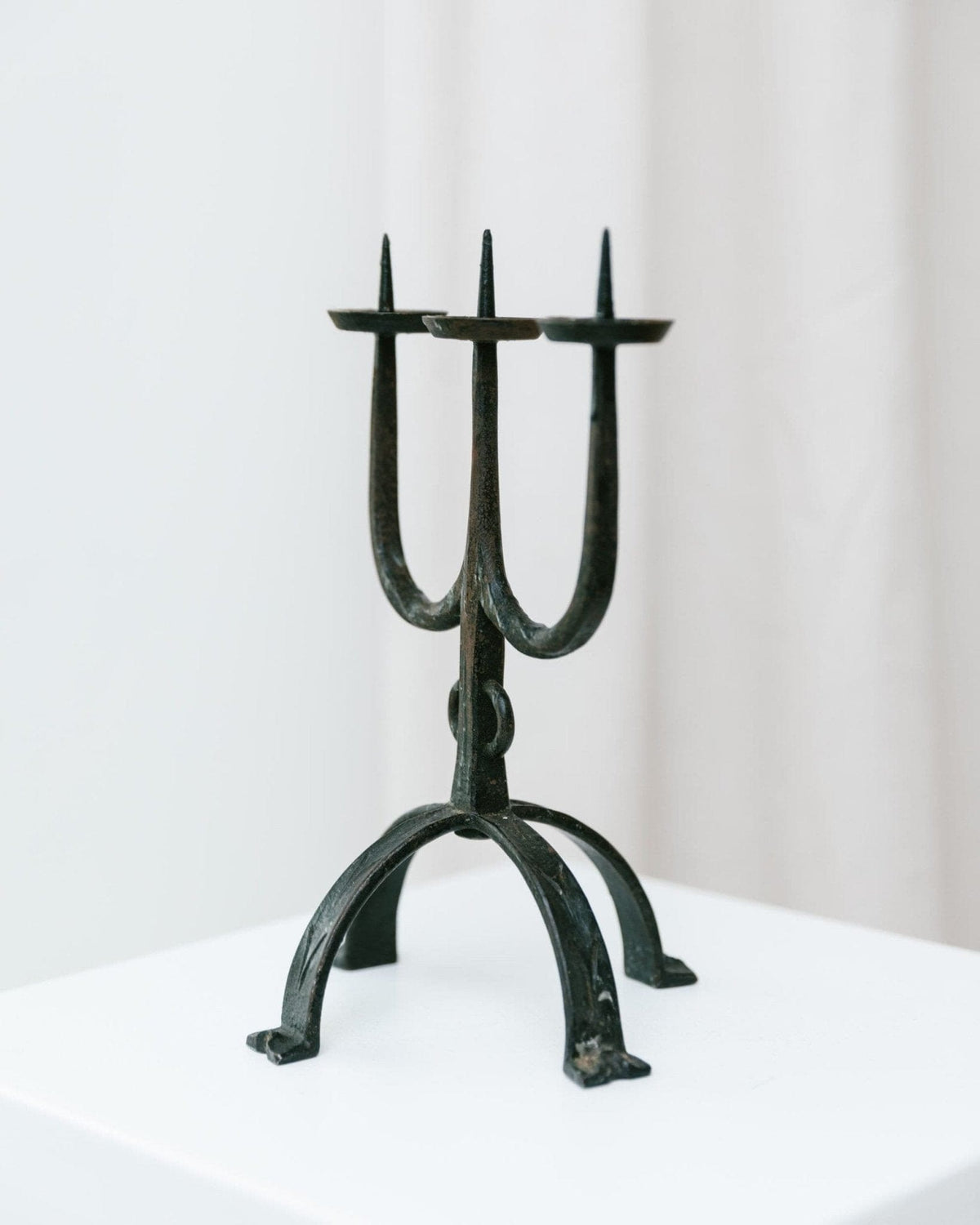Vintage candle holder iron 70s mid-century design