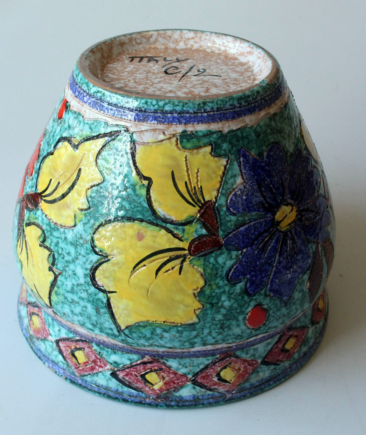 Vintage Blumentopf Keramik handbemalt aus Italien